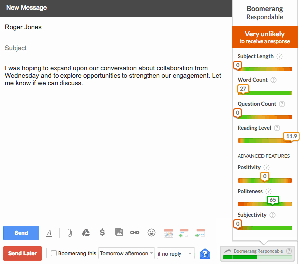 Respondable in action - AI email assistant interface